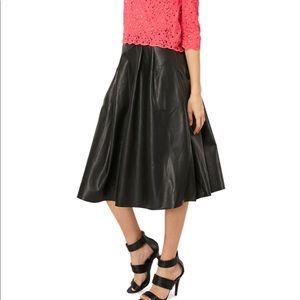 MIDI leather look a-line skirt